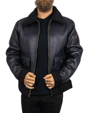 Wrangler - Skinnjacka Sherpafodrad - Shearling - Svart