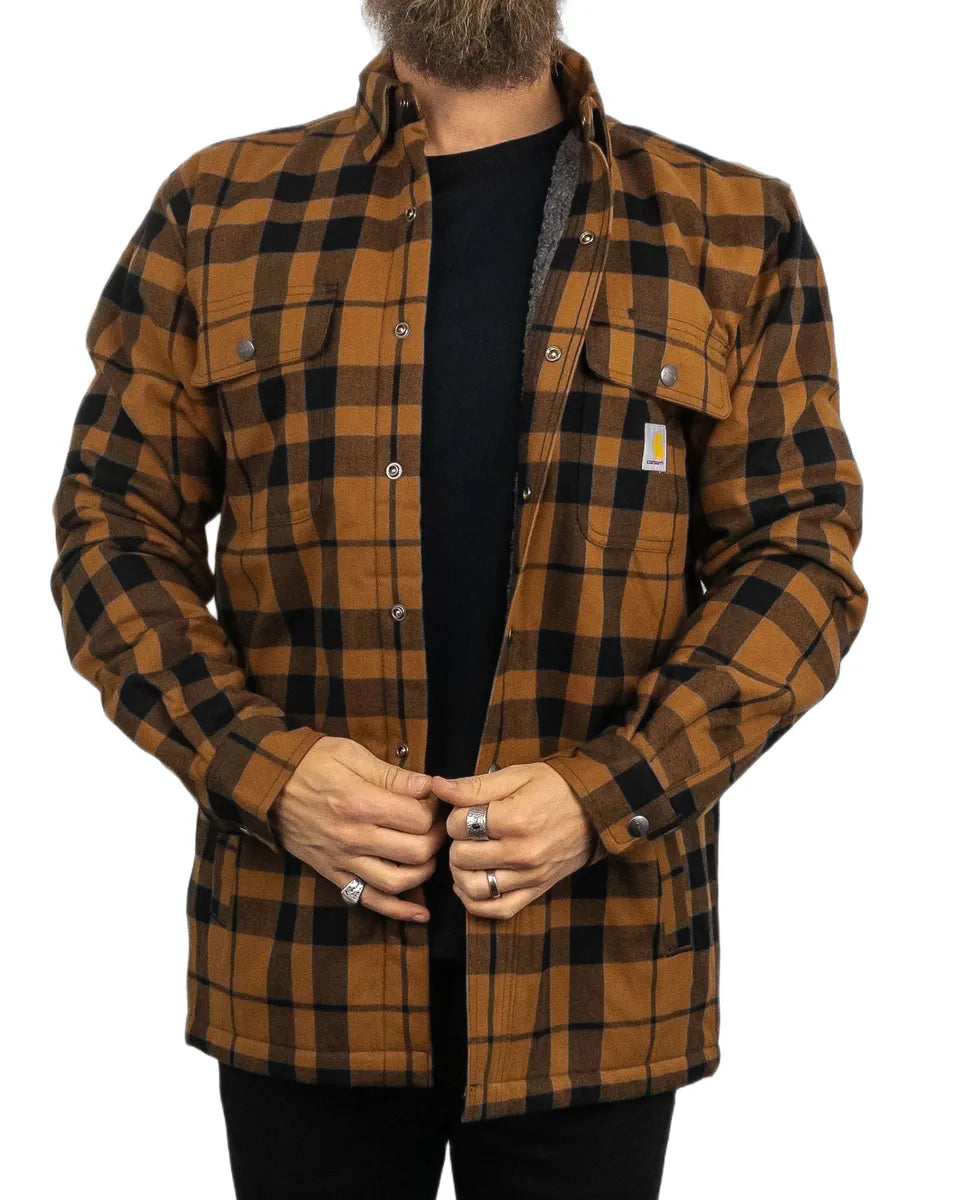 Carhartt - Sherpafodrad Flanellskjorta - Brun