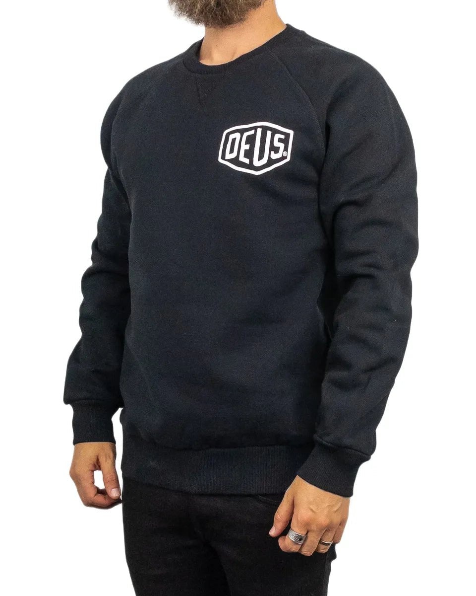 Black Deus Ex Machina Venice Address Sweatshirt in organic cotton