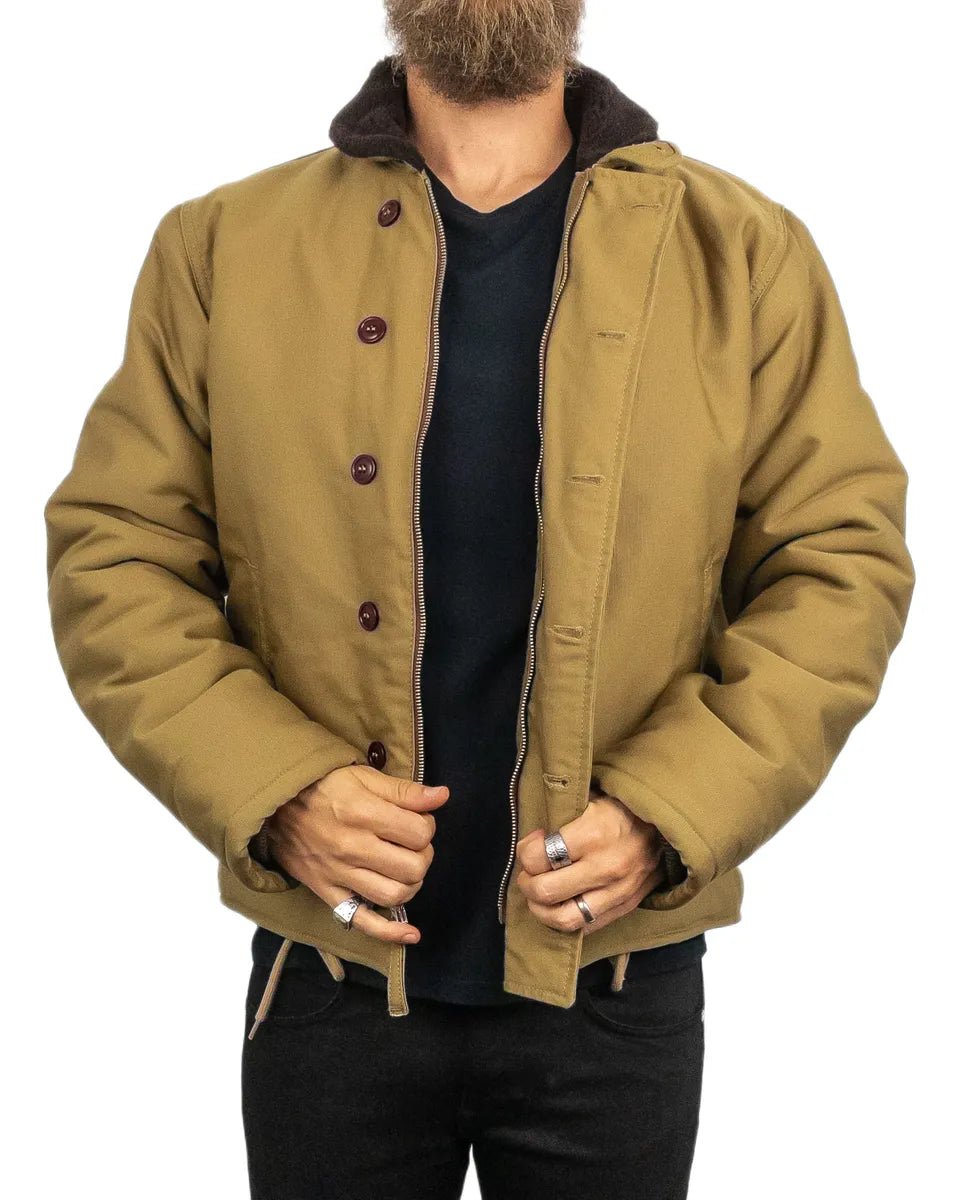 Pike Brothers - Jacka Ullfodrad - 1943 N1 Deck Omaha - Beige - jhstore.se