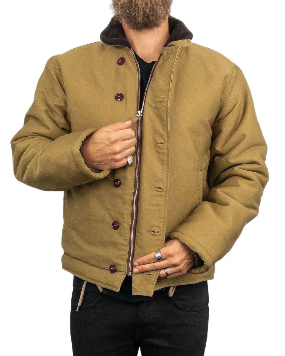 Pike Brothers - Jacka Ullfodrad - 1943 N1 Deck Omaha - Beige - jhstore.se