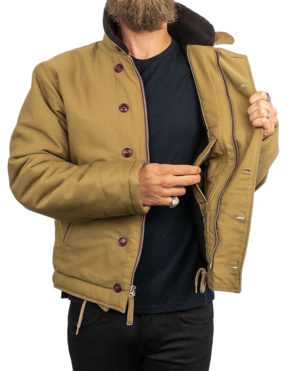 Pike Brothers - Jacka Ullfodrad - 1943 N1 Deck Omaha - Beige - jhstore.se