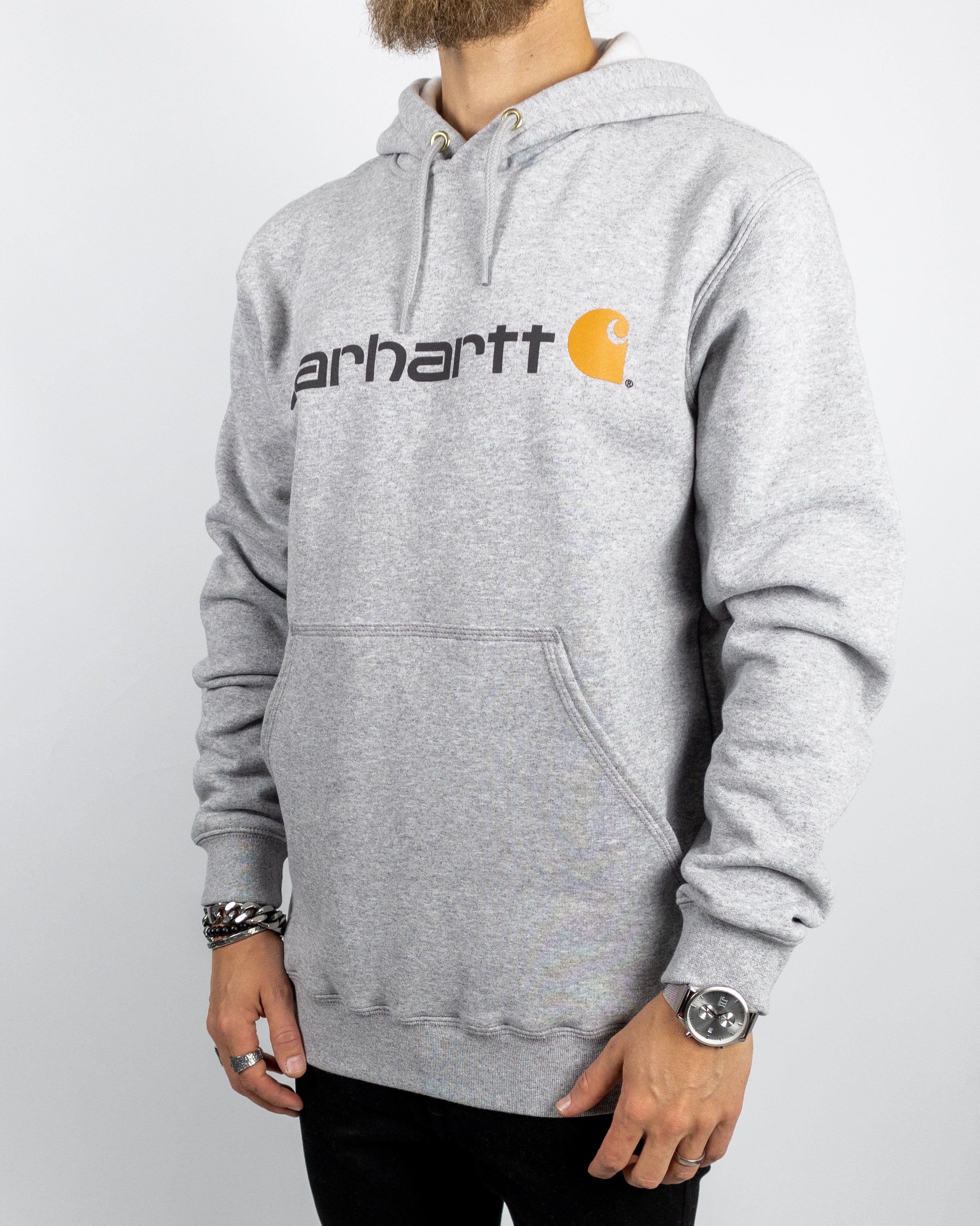 Carhartt - Signature Logo Hood Heather Grey