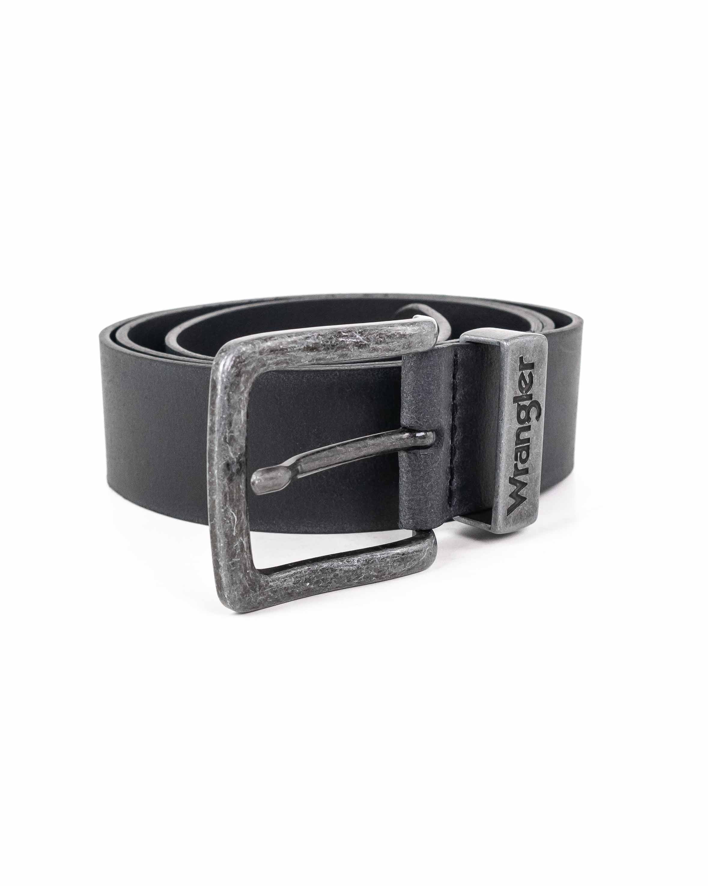 Wrangler - Läderbälte Svart - Metal Loop