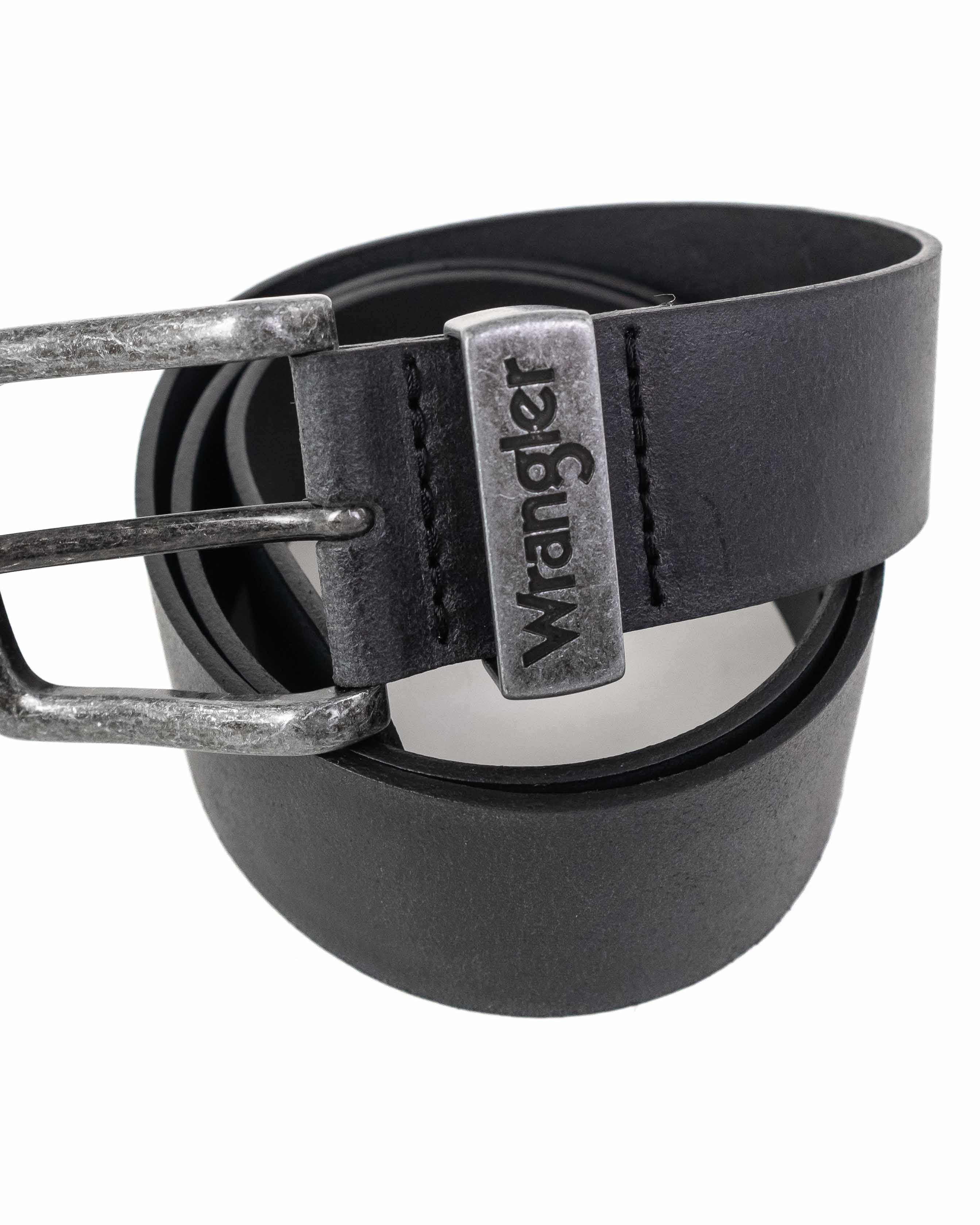 Wrangler - Läderbälte Svart - Metal Loop