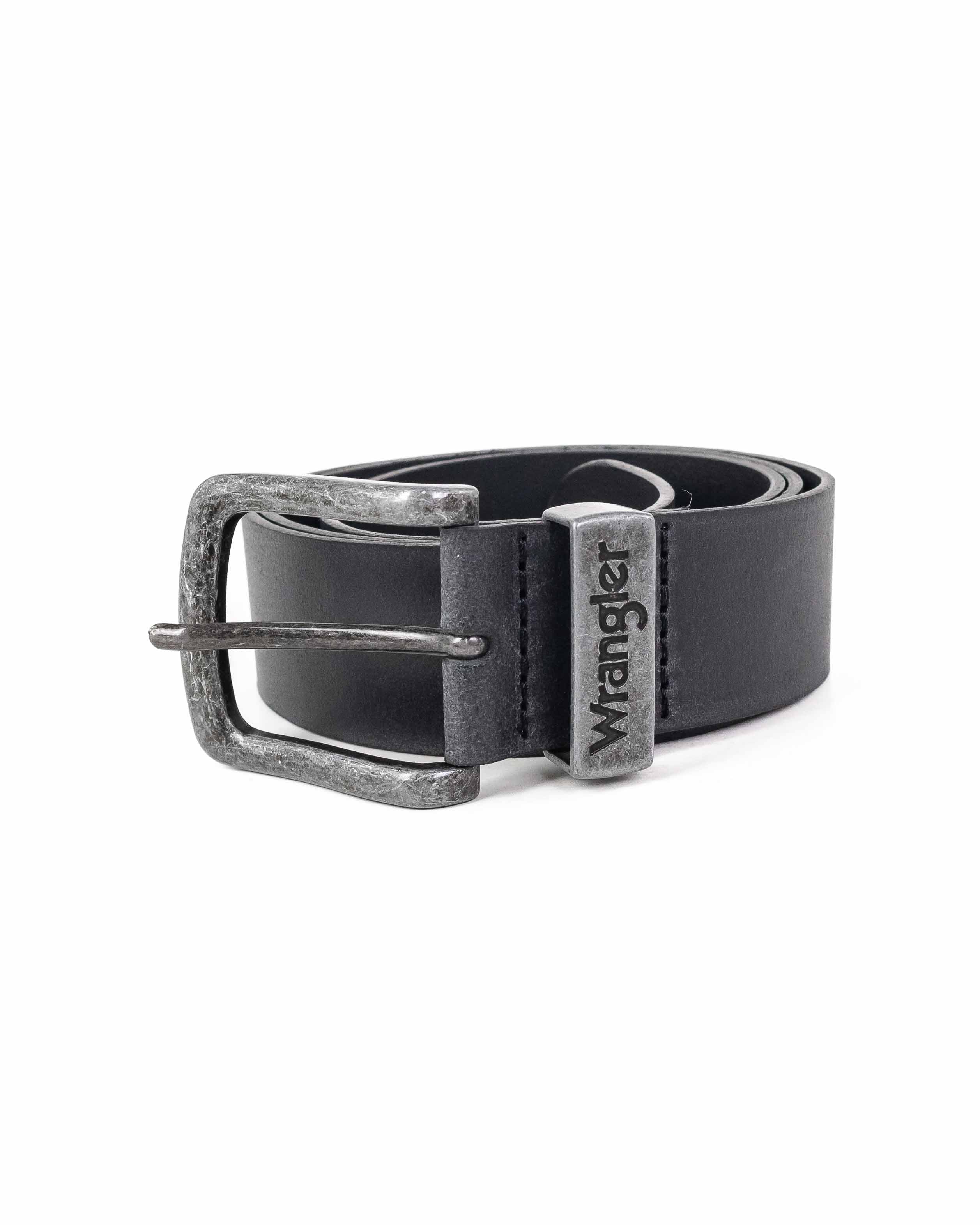 Wrangler - Läderbälte Svart - Metal Loop