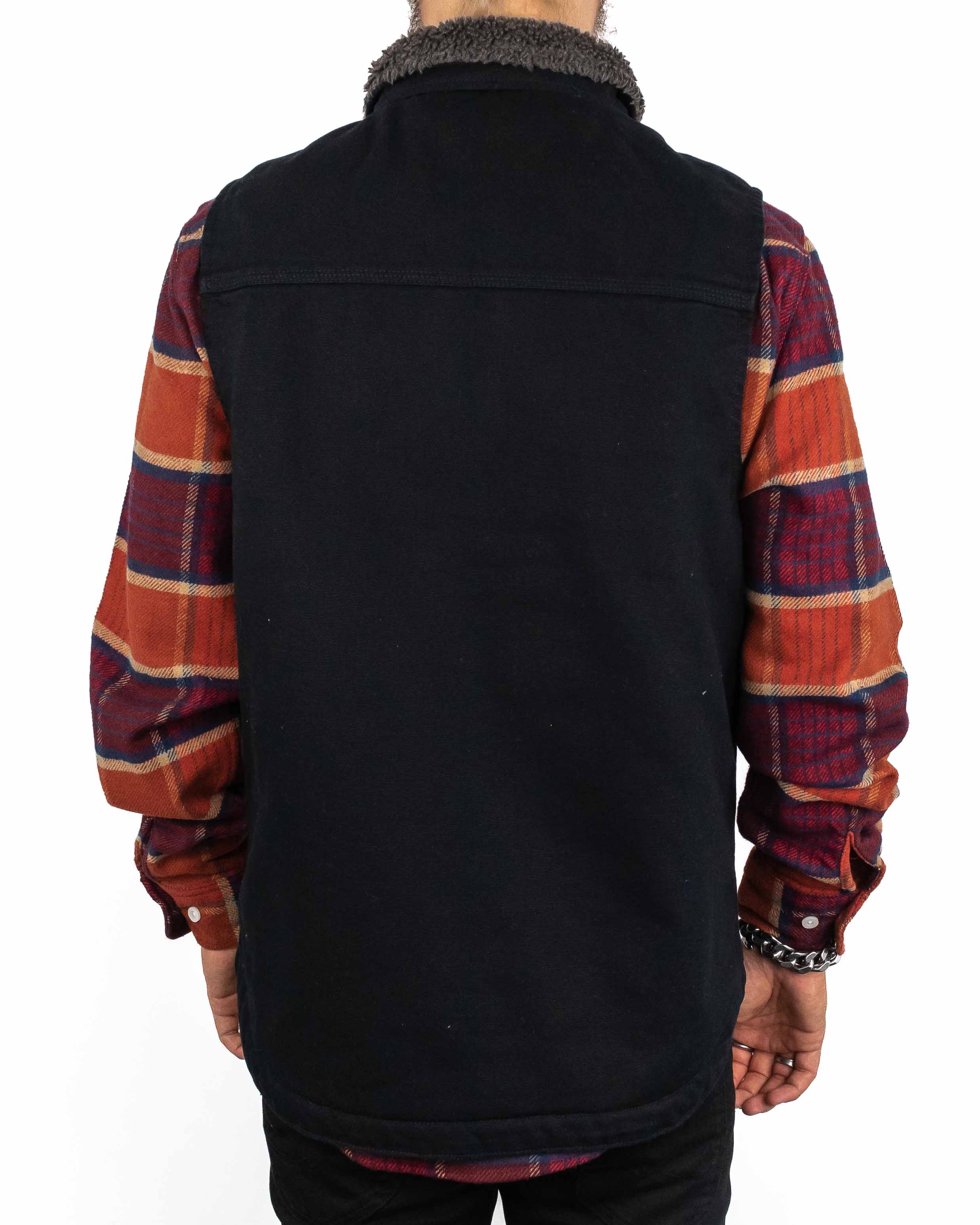 Carhartt - Canvasväst med Sherpafoder Svart - Mock Neck