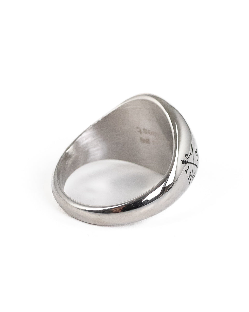Jernhest - Tomas - Oval Klackring Silver/Svart