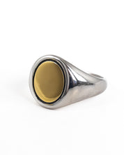 Jernhest - Tomas - Oval Klackring Silver/Guld