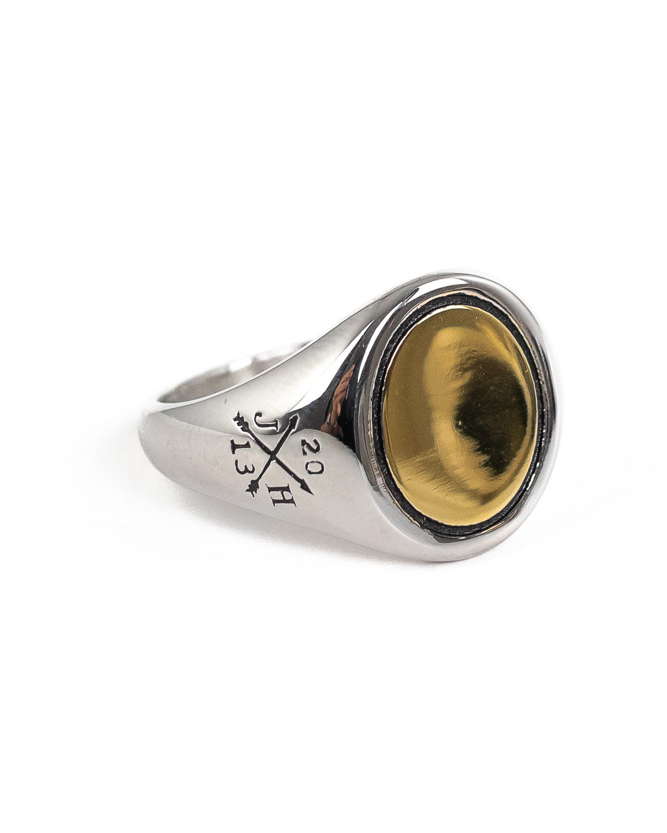 Jernhest - Tomas - Oval Klackring Silver/Guld
