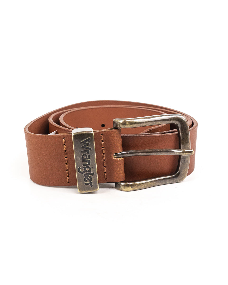 Wrangler - Läderbälte Cognac - Metal Loop