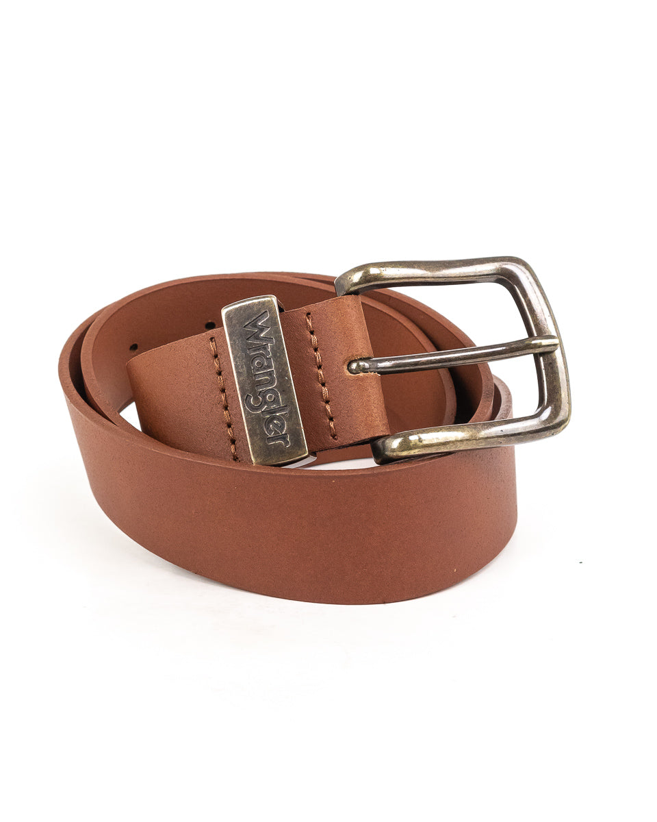 Wrangler - Läderbälte Cognac - Metal Loop
