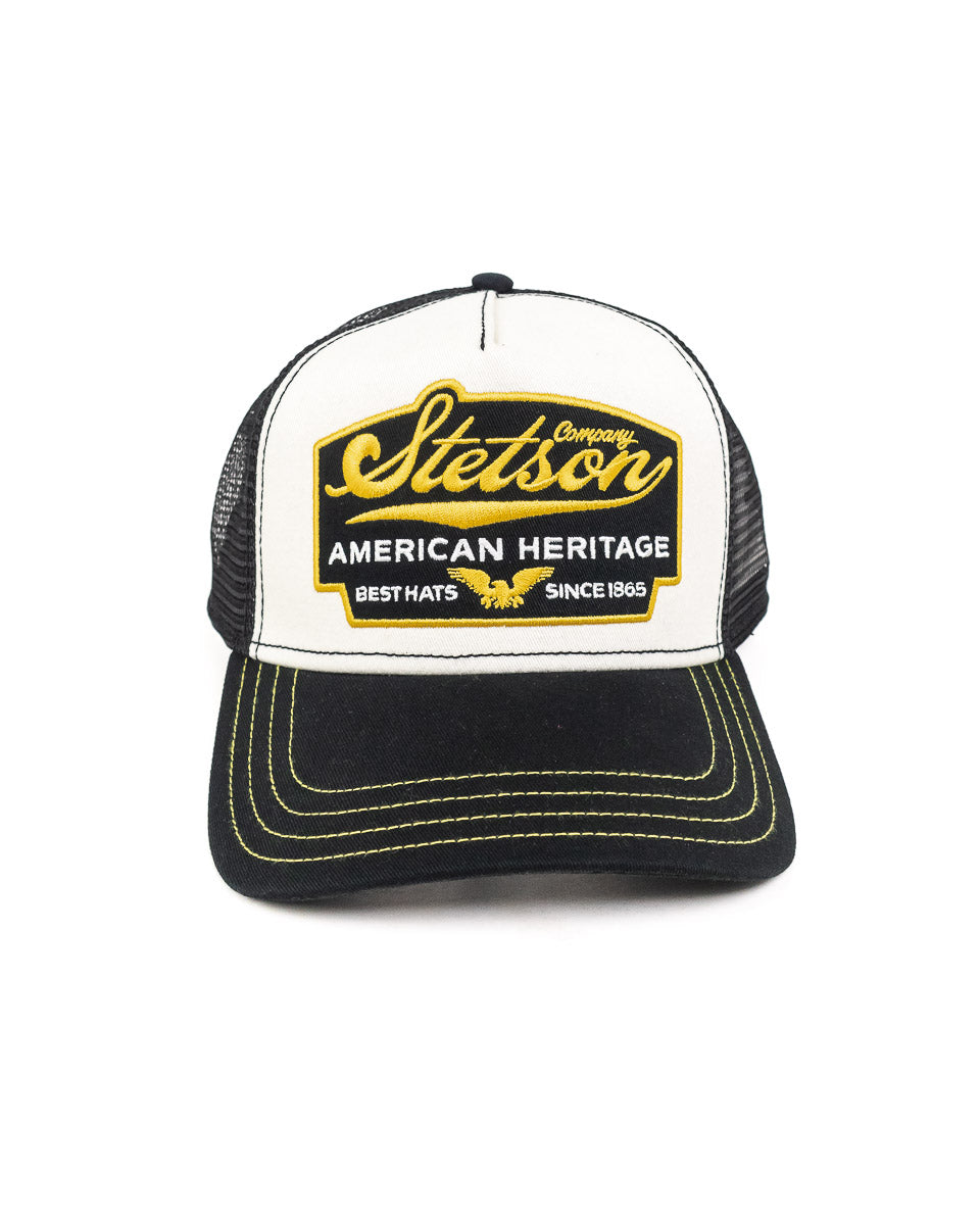 Stetson - Truckerkeps Vit/Svart - American Heritage