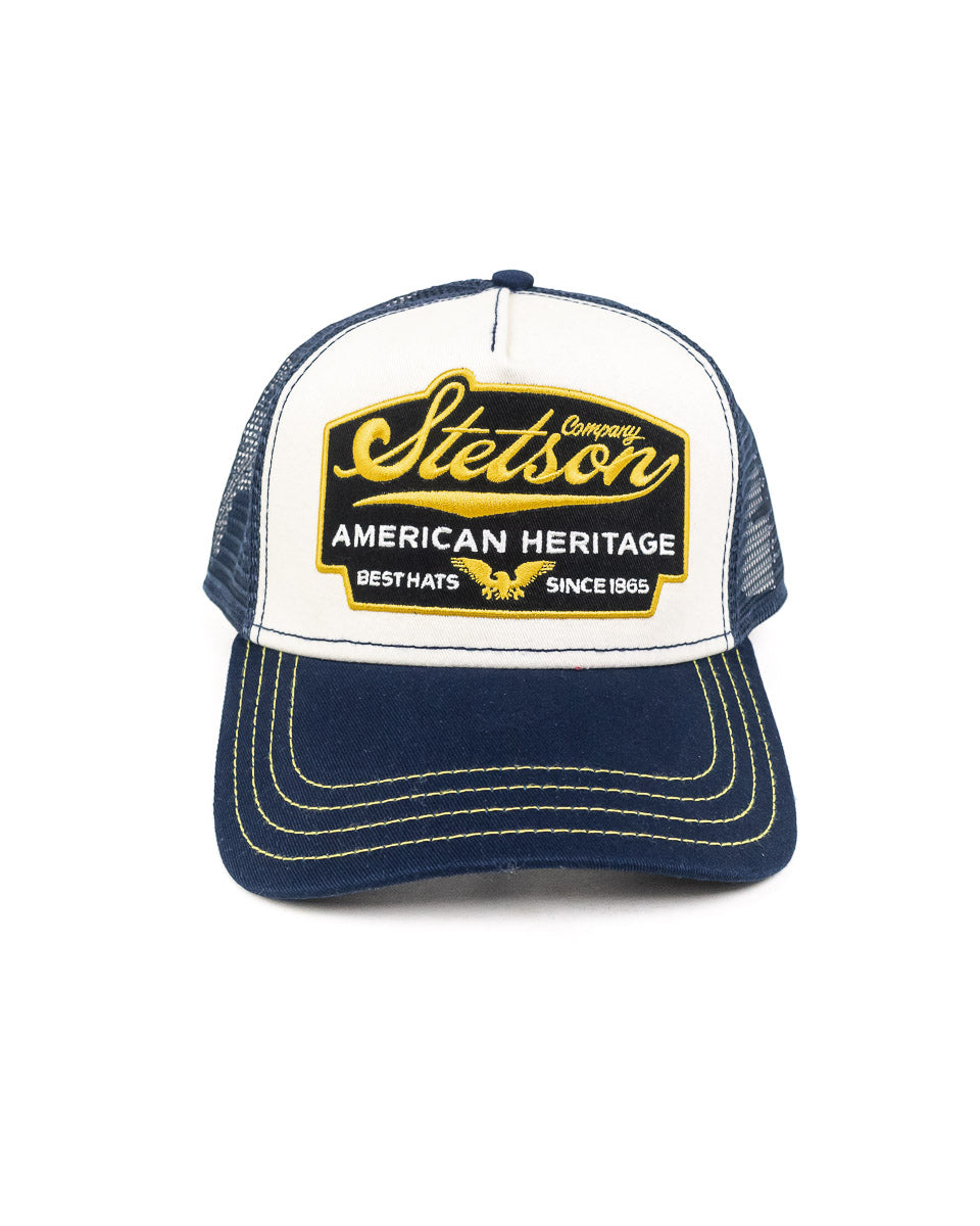 Stetson - Truckerkeps Vit/Blå - American Heritage