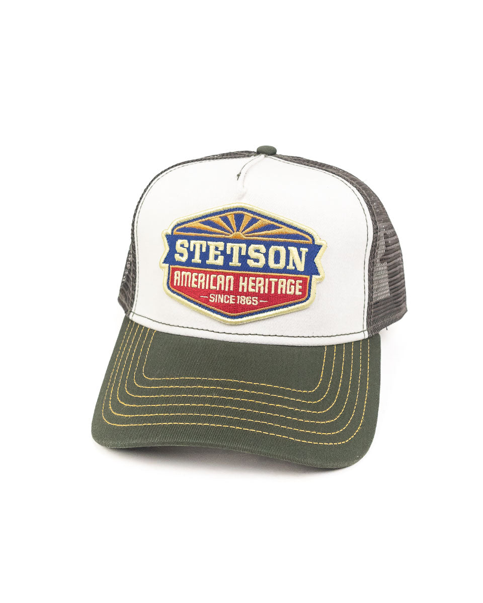 Stetson - Truckerkeps Grön/Vit/Brun - Sun