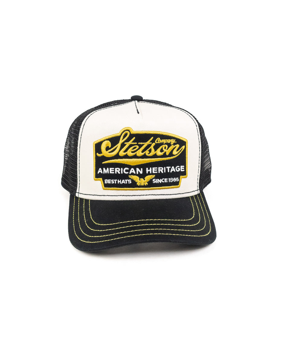 Stetson - Barn Truckerkeps Vit/Svart - American Heritage