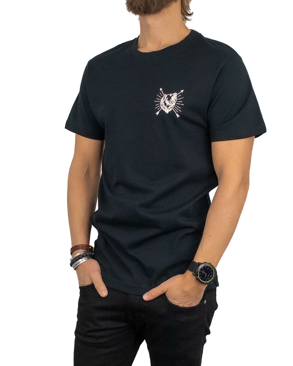 Jernhest - T-shirt m Björn Svart - Bear Spirit