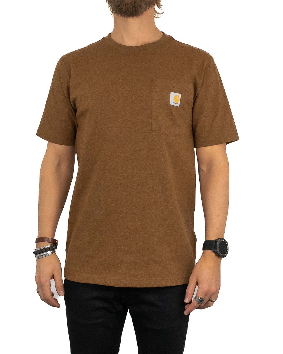 Carhartt - T-shirt med ficka Valnöt - K87 Pocket