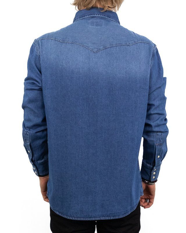 Wrangler - Denimskjorta Tvättad Blå - 27MW Icon