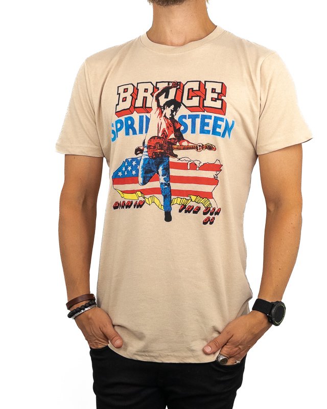 Band Tee - Bruce Springsteen T-Shirt - Born in The USA '85 - Sand