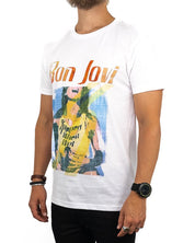 Band Tee - Bon Jovi T-Shirt - Slippery When Wet Original Cover - Vit