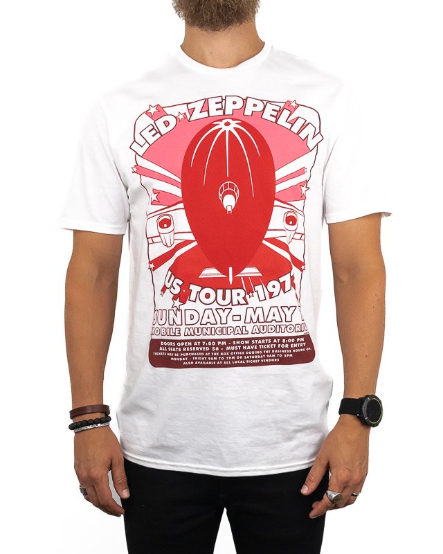 Band Tee - Led Zeppelin T-Shirt - Mobile Municipal - Vit