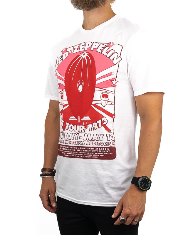Band Tee - Led Zeppelin T-Shirt - Mobile Municipal - Vit