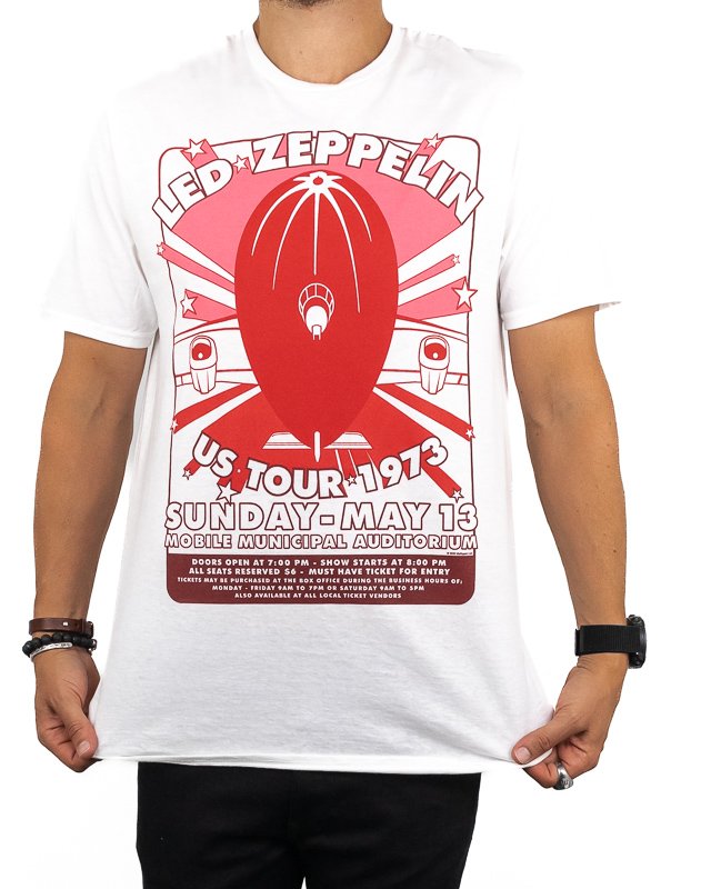 Band Tee - Led Zeppelin T-Shirt - Mobile Municipal - Vit