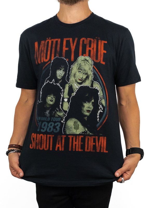 Band Tee - Motley Crue T-Shirt - Vintage World Tour Devil - Svart