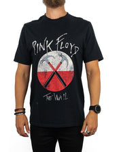 Band Tee - Pink Floyd T-Shirt - The Wall Hammers Logo - Svart