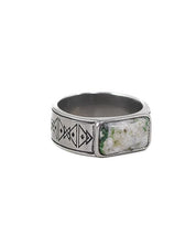 Jernhest - Alvan Ring - Silver - Ring med Kolmårdsmarmor