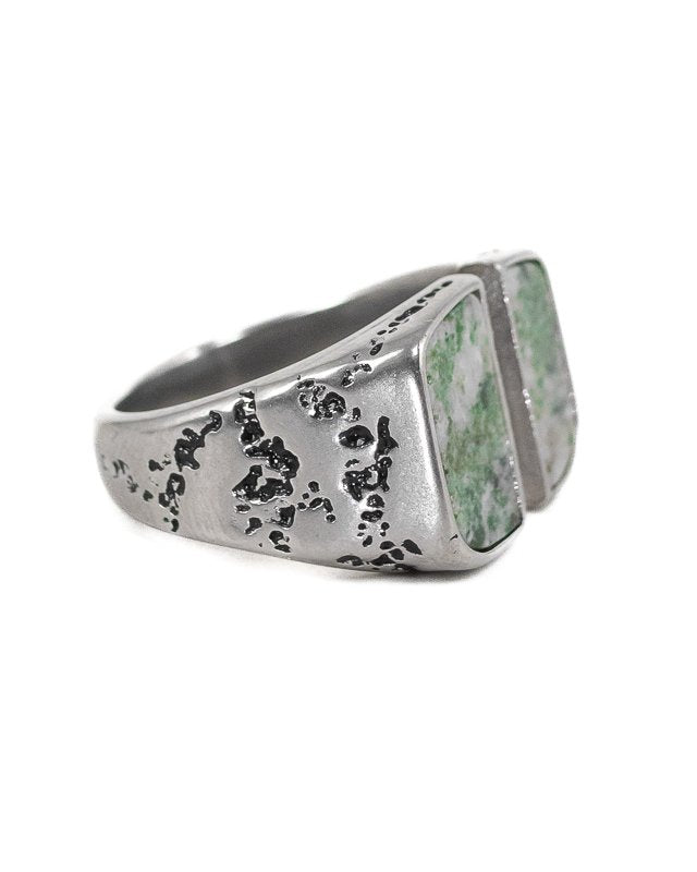Jernhest - Hovs Ring - Silver - Ring med Kolmårdsmarmor
