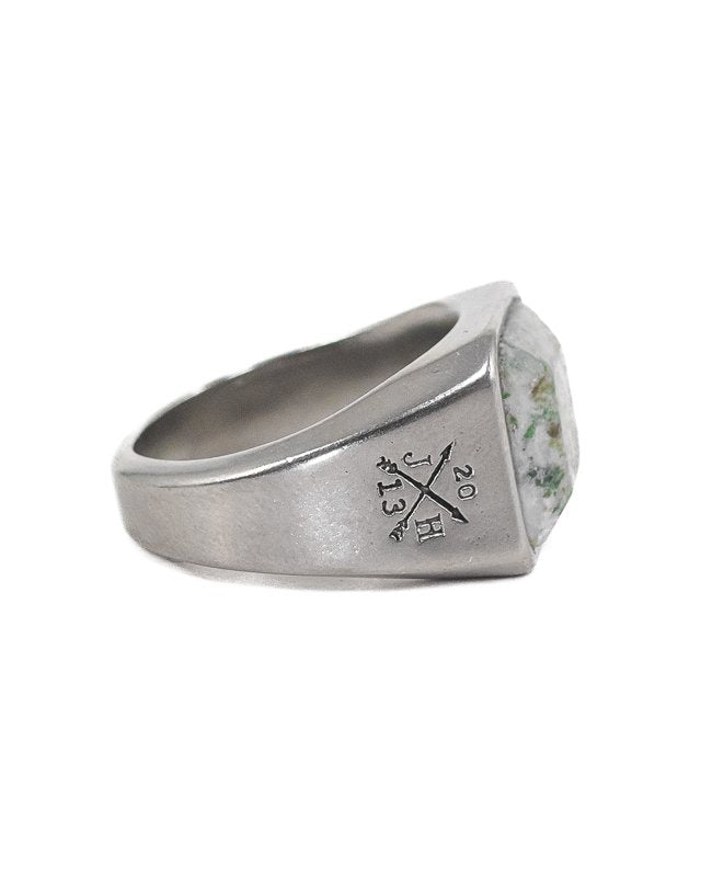 Jernhest - Ljung Ring - Silver - Ring med Kolmårdsmarmor