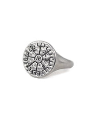 Jernhest - Leko Ring - Silver - Vegvisir vintage look