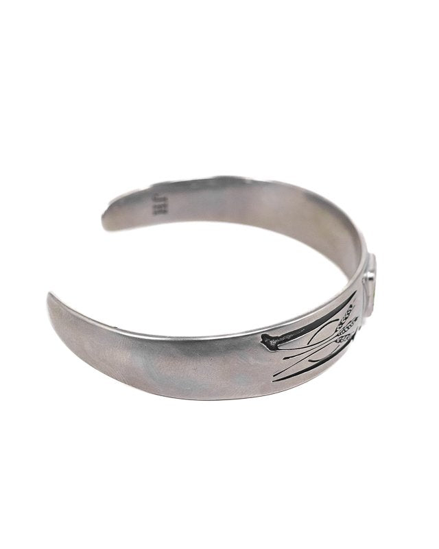 Jernhest - Heda Bangle - Vintage Silver - Armlänk med Kolmårdsmarmor