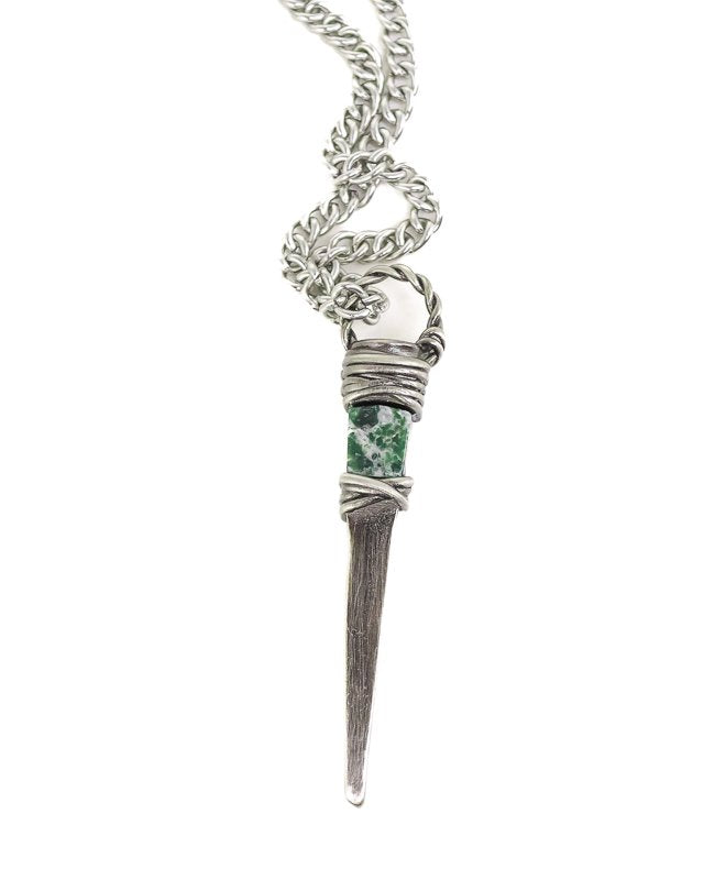 Jernhest - Risa Pendant - Silver - Hängsmycke med Kolmårdsmarmor