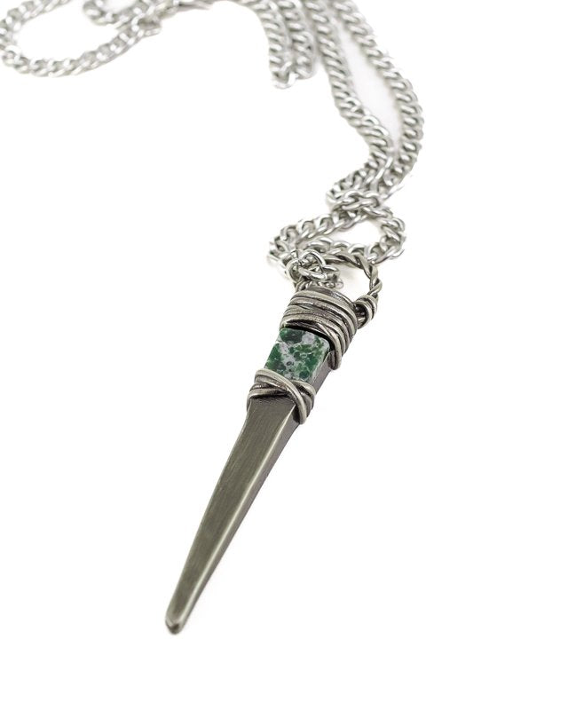 Jernhest - Risa Pendant - Silver - Hängsmycke med Kolmårdsmarmor