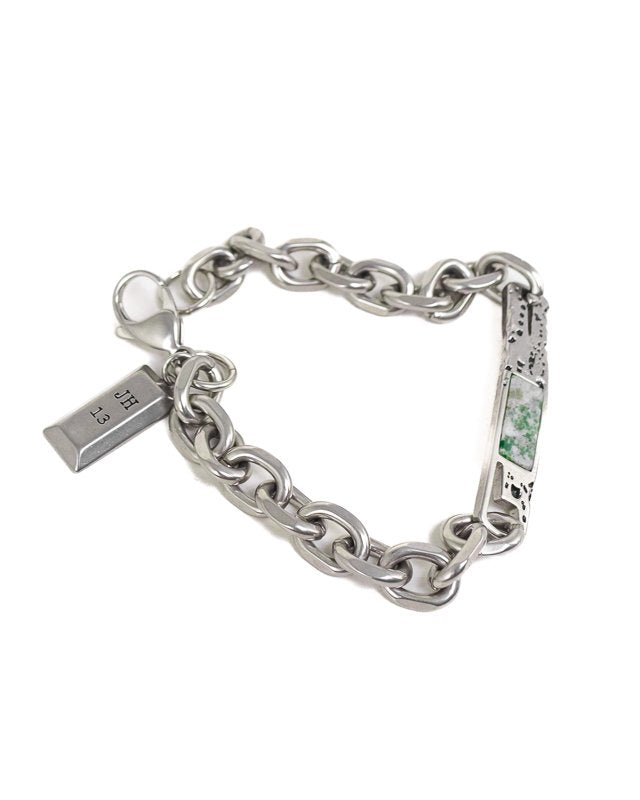 Jernhest - Torp Armband - Silver - Kedja med Kolmårdsmarmor