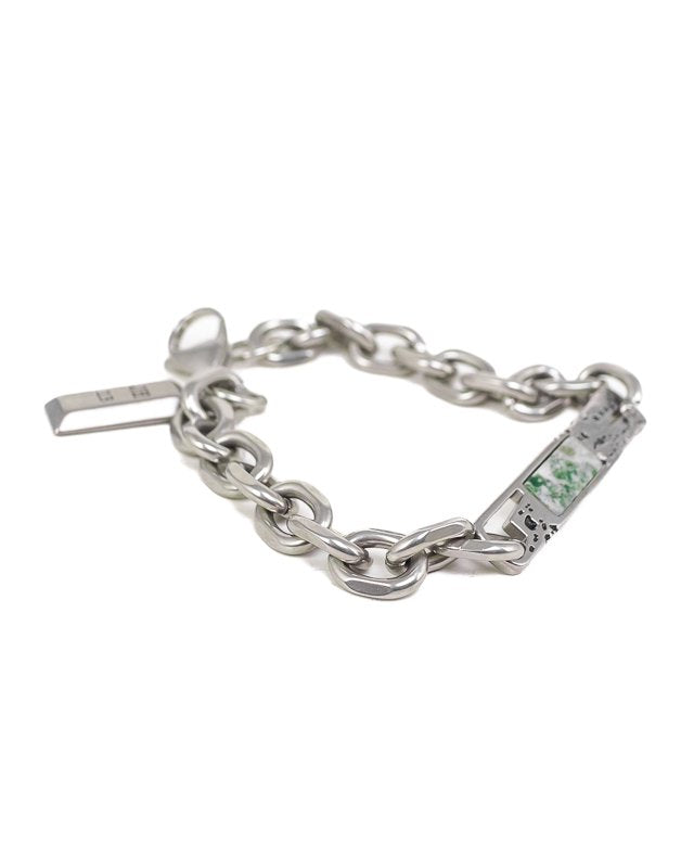 Jernhest - Torp Armband - Silver - Kedja med Kolmårdsmarmor