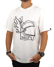 Deus Ex Machina - T-shirt med Hjälmtryck - Vintage Vit