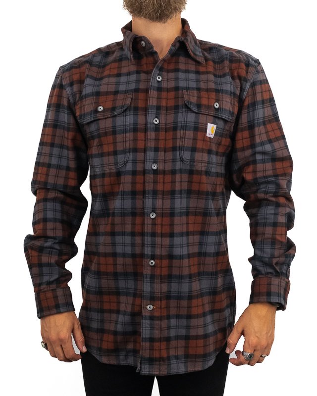Carhartt - Flannel Plaid Shirt Mocha - Flanellskjorta