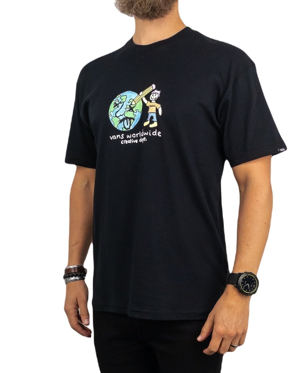Vans - T-shirt med brösttryck - Creative Dept - Svart