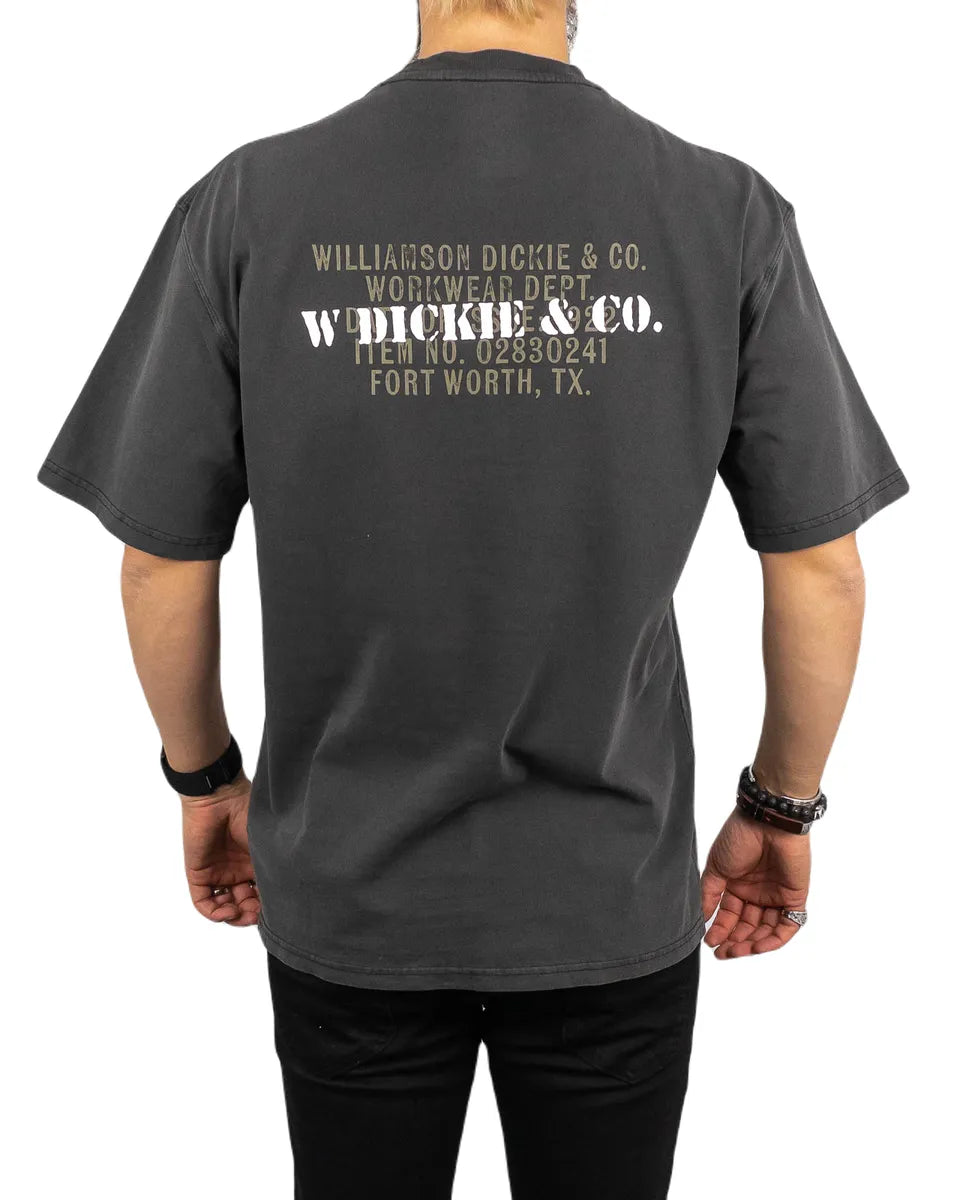 Dickies - T-shirt med stämpeltext - Stamp - Tvättad Svart