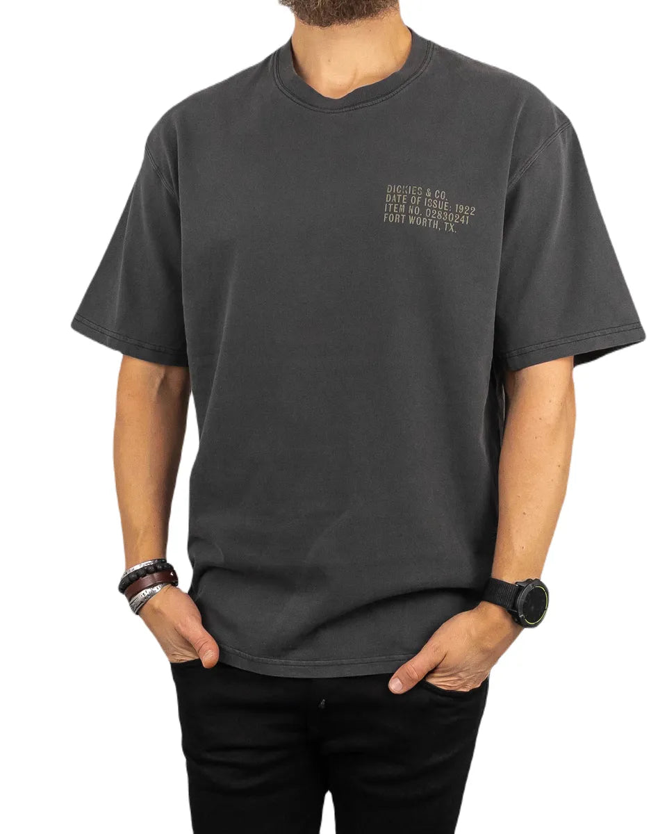 Dickies - T-shirt med stämpeltext - Stamp - Tvättad Svart