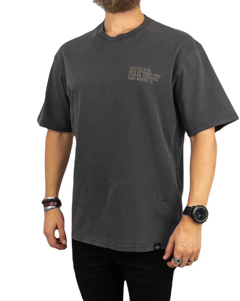 Dickies - T-shirt med stämpeltext - Stamp - Tvättad Svart