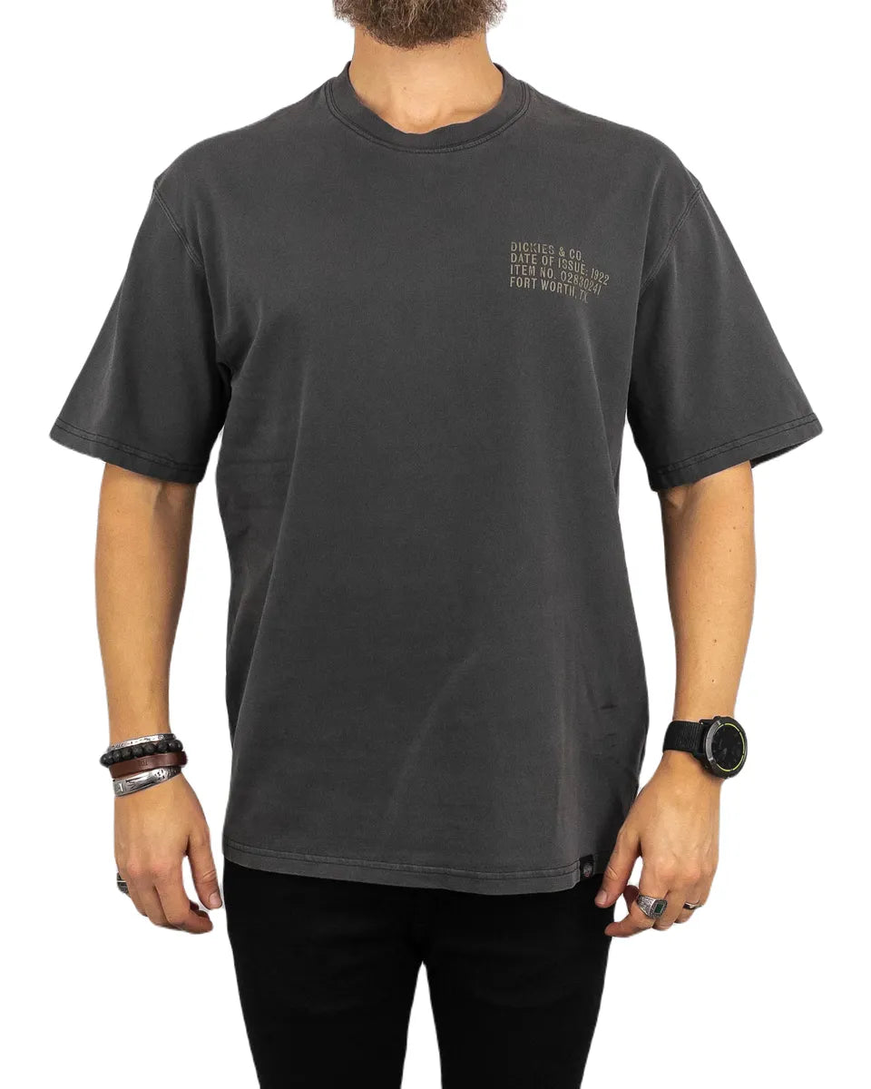 Dickies - T-shirt med stämpeltext - Stamp - Tvättad Svart