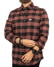 Wrangler - Rutig Skjorta med långa ärmar - 1 PKT - Brun