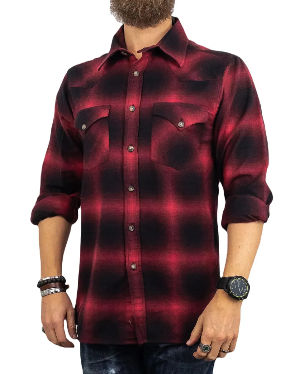 Pike Brothers - Rider Shirt 1952 Western - Nashville - Röd