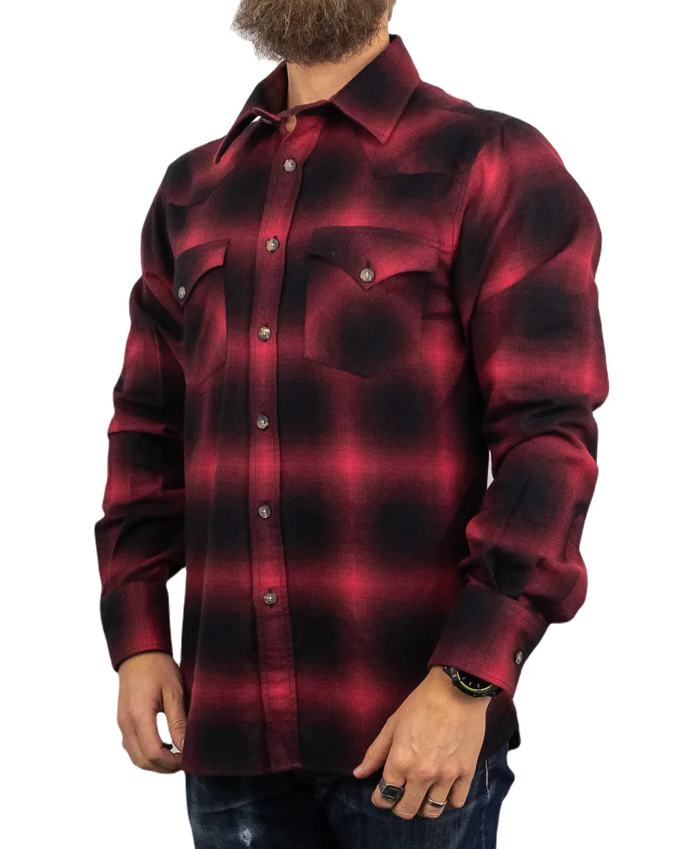 Pike Brothers - Rider Shirt 1952 Western - Nashville - Röd
