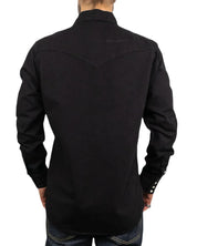 Wrangler - Western jeansskjorta - Svart